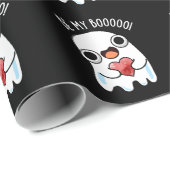Papier Cadeau Soyez Mon Boo Funny Ghost Pun Dark BG (Coin rond)