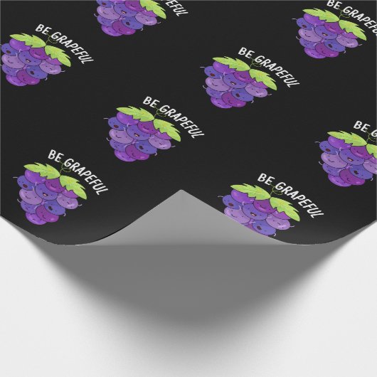 Papier Cadeau Soyez Raisonnable Raisin Grape Bunch Pun Dark BG (Coin)