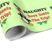 Papier Cadeau Soyez vilain ! Sauvez Père Noël le voyage ! Motif (Coin rond)