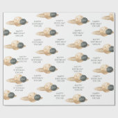 Papier Cadeau "Space Adventure Watercolor Premier anniversaire (Plat)