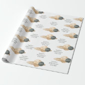 Papier Cadeau "Space Adventure Watercolor Premier anniversaire (Déroulé)