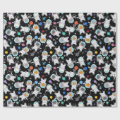 Papier Cadeau Space Kittens Chat Astronaut Motif mignon (Plat)