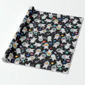 Papier Cadeau Space Kittens Chat Astronaut Motif mignon (Déroulé)