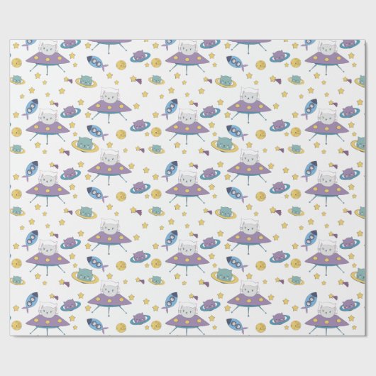 Papier Cadeau Space Kitty (Plat)