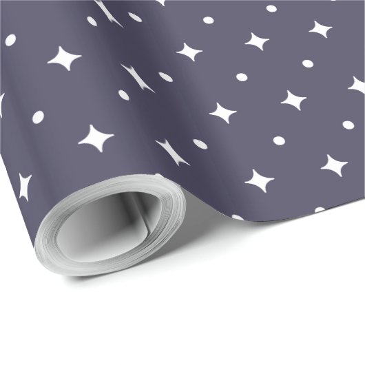 Papier Cadeau Space Star Pattern & Galaxy Cosmic  (Coin rond)