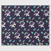 Papier Cadeau Spaceman flottant dans le Motif spatial (Plat)