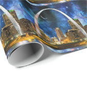 Papier Cadeau Spacey St. Louis Skyline (Coin rond)