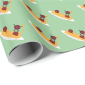 Papier Cadeau Spaghetti et boulettes de viande heureux (Coin rond)