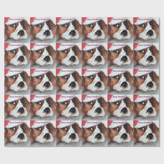 Papier Cadeau Spaniel de Christmas (Plat)