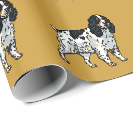 Papier Cadeau spaniel de cocker anglais (Coin rond)