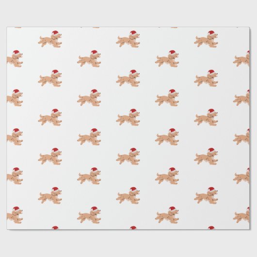 Papier Cadeau Spaniel Dog Christmas (Plat)