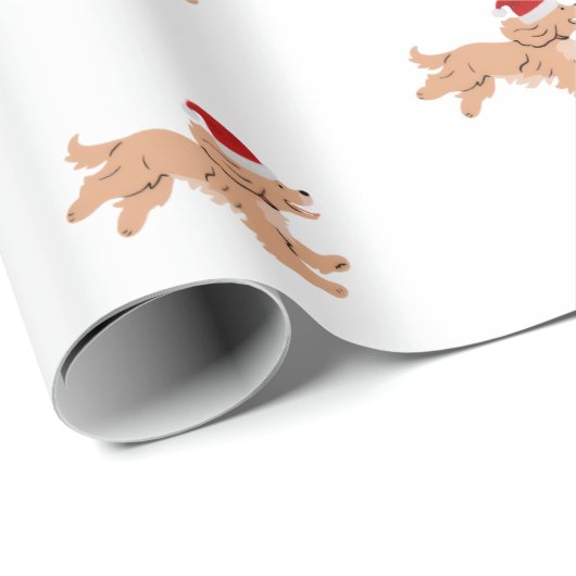 Papier Cadeau Spaniel Dog Christmas (Coin rond)
