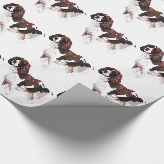 Papier Cadeau Spaniel Springer Brown et blanc (Coin)