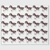 Papier Cadeau Spaniel Springer Brown et blanc (Plat)
