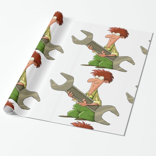 Papier Cadeau Spanner géant mécanique (Déroulé)