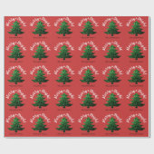 Papier Cadeau Sparkly Merry Bright Christmas tree Custom name (Plat)