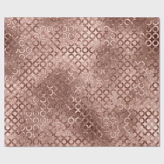 Papier Cadeau Sparkly Rose Gold Circles Rose luxe étincelant (Plat)