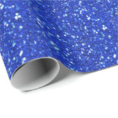 Papier Cadeau Sparkly Royal Blue Faux Parties scintillant Look (Coin rond)