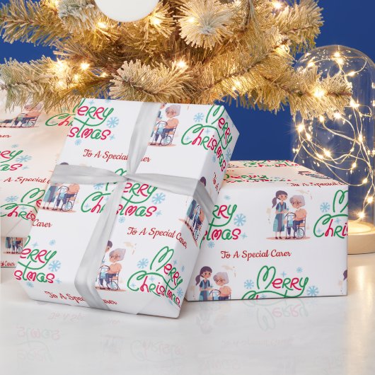 Papier Cadeau Special Caregiver Christmas Wrapping Paper (Vacances)