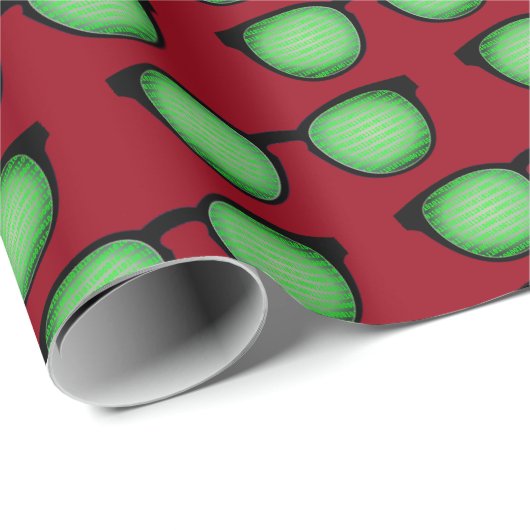 Papier Cadeau Spécifications du geek : Lunettes avec code binair (Coin rond)