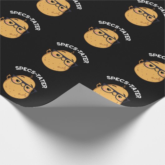 Papier Cadeau Specs tato Funny Potato Spectacle Pun Dark BG (Coin)
