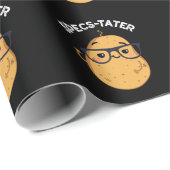 Papier Cadeau Specs tato Funny Potato Spectacle Pun Dark BG (Coin rond)
