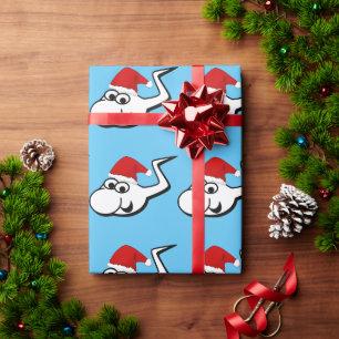 Papier Cadeau Sperme vilain avec le casquette de Père Noël