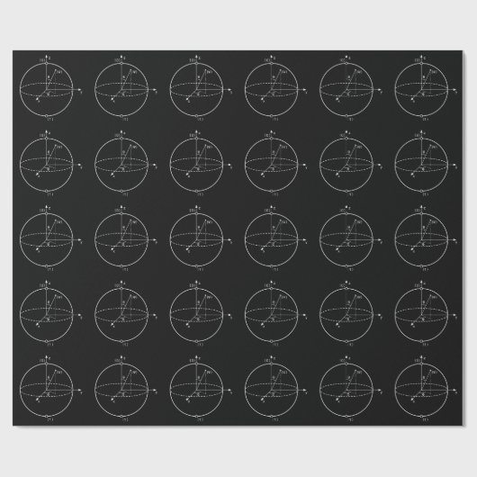 Papier Cadeau Sphère Bloch | Physique / Maths Quantum Bit (Qubit (Plat)