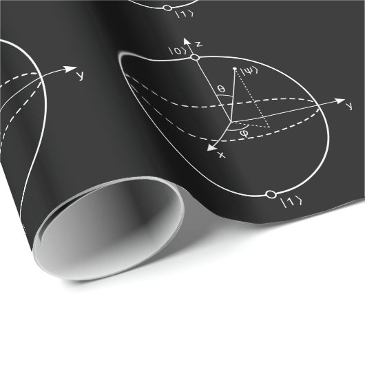 Papier Cadeau Sphère Bloch | Physique / Maths Quantum Bit (Qubit (Coin rond)