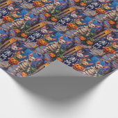 Papier Cadeau Sphynx Cats Trick-or-Treating in Halloween Costume (Coin)