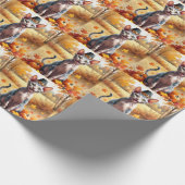 Papier Cadeau Sphynx Chat À L'Automne Quitte L'Art Thanksgiving (Coin)