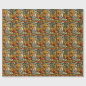 Papier Cadeau Sphynx Chat Automne Harvest Thankgiving (Plat)