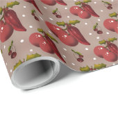 Papier Cadeau Spicy Noël Golden Botanical Luxe Wrapping Paper (Coin rond)
