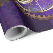 Papier Cadeau Spider Steampunk sur Arrière - plan pourpre (Coin rond)