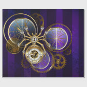 Papier Cadeau Spider Steampunk sur Arrière - plan pourpre (Plat)