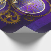 Papier Cadeau Spider Steampunk sur Arrière - plan pourpre (Coin)