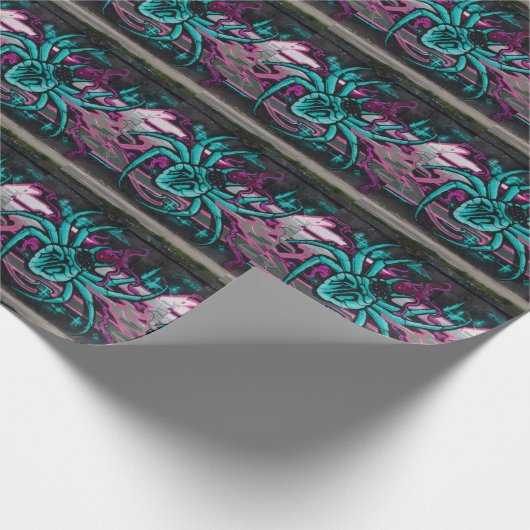 Papier Cadeau Spider Turquoise (Coin)
