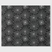 Papier Cadeau Spiderweb Halloween noir et blanc (Plat)