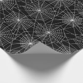 Papier Cadeau Spiderweb Halloween noir et blanc (Coin)