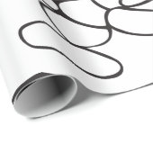 Papier Cadeau Spilled Beans Black and White Outline (Coin rond)