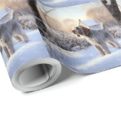 Papier Cadeau Spinone Italiano Laisser Neige Noël (Coin rond)