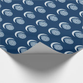 Papier Cadeau Spirale de lune d'argent sur bleu foncé (Coin)