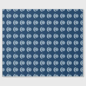 Papier Cadeau Spirale de lune d'argent sur bleu foncé (Plat)
