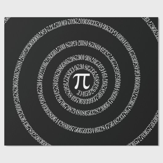 Papier Cadeau Spirale pour Pi en style noir (Plat)