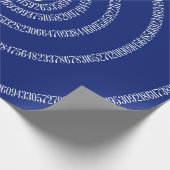 Papier Cadeau Spirale pour Pi sur Décor bleu marine (Coin)