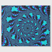 Papier Cadeau Spirale tourbillon turquoise (Plat)