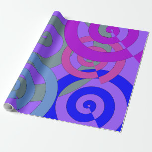 Papier Cadeau spirales colorées, motifs tourbillonnant