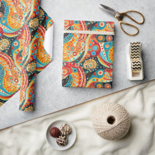 Papier Cadeau Spirales vibrantes et conception géométrique audac