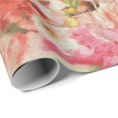 Papier Cadeau Spitz allemand mignon Poméranie avec fleurs (Coin rond)