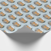 Papier Cadeau Spitz finlandais à Seashore Peinture - Chien Art (Coin)